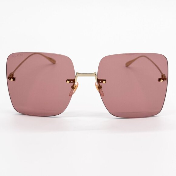NEW GUCCI SUNGLASSES GG1147S 005 GOLD/PINK WOMEN EYEWEAR GUCCI PLUS EARRINGS main image 6